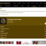 Screenshot of Sex Luxembourg music playlist page with golden layout